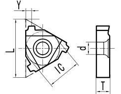 Laydown API Threading insère des outils de coupe pour la commande numérique par ordinateur traitant 22ER5BUT75